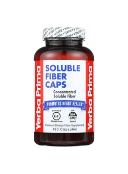 ویتامین و ساپلیمنت مکمل‌های گوارشی Soluble Fiber Capsules 180 Count Natural Dietary Supplement Formula Non Gmo Gluten Free