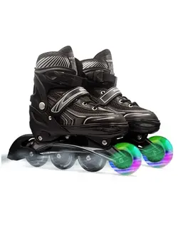 ماشین‌های سواری، سه چرخه و اسکوتر اسکیت Soccerex Youth Inline & Roller Skates Shoes Complete Set (Black) 