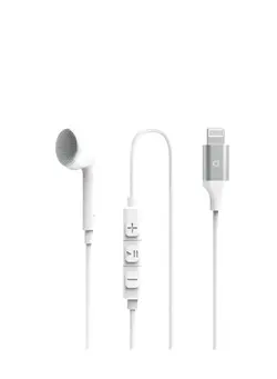 تجهیزات صوتی  قابل حمل هدفون و ایرفون Mono Earphone Lightning Connector 1.2M HD Sound, High-Clarity Audio & Active In-Line Control Buttons, Enable Siri Compatible To All Apple Lightning Devices - White 