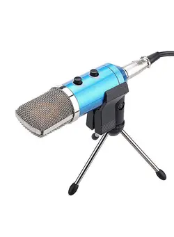 میکروفون سایر Professional Studio Microphone USB Condenser Sound Recording Microphone with Cardioid Studio Recording Mic for PC Laptop Blue