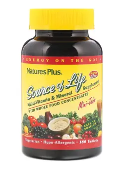 ویتامین و ساپلیمنت مکمل‌های گوارشی Source of Life Multi-Vitamin And Mineral Supplement - 180 Mini Tablets