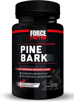 ویتامین و ساپلیمنت مکمل‌های گوارشی Force Factor Pine Bark Extract Black 30 Count