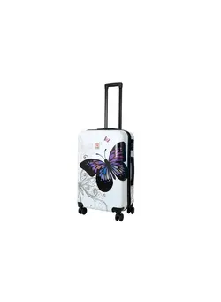 چمدان و ساک مسافرتی چمدان تک Reflection 20 Inch ABS and Polycarbonate Carryon Suitcase Lightweight Hard Shell Butterfly Print Series Travel Luggage Trolley with 36L Storage Capacity 4 Spinner Wheels and TSA Lock Multicolour 