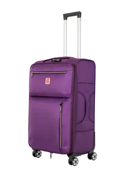 چمدان و ساک مسافرتی چمدان تک Re-flection 20 Inch Emerald Carry-on Suitcase, Lightweight Vertical Series Travel Soft Luggage Trolley, 4X4 with 36L Storage Capacity and 4 Spinner Wheels,Purple. 