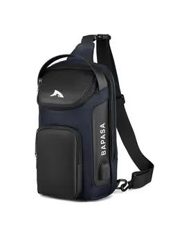 چمدان و ساک مسافرتی ساک مسافرتی Anti-Theft Chest Bag USB Casual Shoulder Bag Sling Backpack Blue 