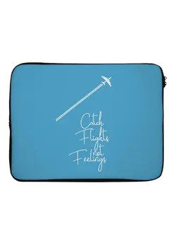 کیف، کوله‌پشتی و چتر کیف و کوله لپ تاپ Catch Flights Not Feelings Printed Sleeve For 12-Inch Laptop Blue/White 