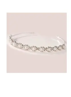زیبایی و آرایش سایر Tiara Headband Silver Rhinestones & Pearls 