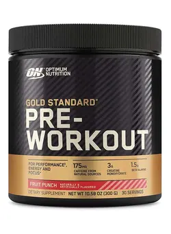 مکمل‌های تقویتی و تنظیمی گیاهی Gold Standard Pre - Workout Fruit Punch 30 Servings