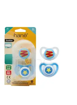 تغذیه و نگهداری کودک پستانک Japlo Nane Silicone Soother Pacifier BPA Free with Night Glow Handle Olive Male 