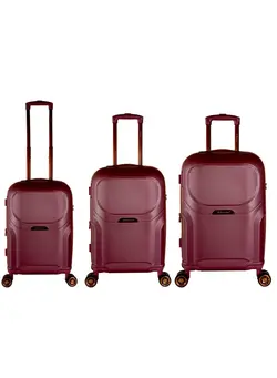 چمدان و ساک مسافرتی ست چمدان Trolley Luggage Sets 3 Piece Hardside Expandable Lightweight Durable Suitcase bag Sets Double Spinner Wheels TSA Lock red maroon colour 