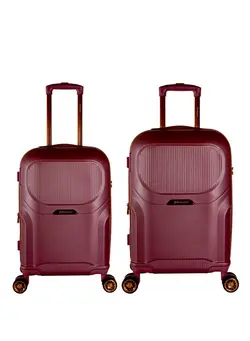 چمدان و ساک مسافرتی ست چمدان Trolley Luggage Sets  28 inch and 24 inch, 2 Piece Hardside Expandable Lightweight Durable Suitcase bag Sets Double Spinner Wheels TSA Lock red maroon colour 