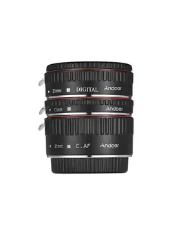 لنز و لوازم جانبی سایر 3-Piece Extension Tube Set For Canon EOS 35mm Lens Black/Red 