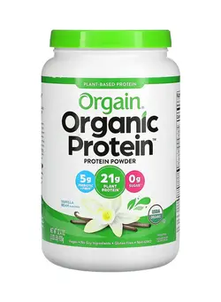 مکمل‌های ورزشی پروتئین Plant Based Organic Protein Powder - Vanilla Bean 2.03 lbs (920 g)