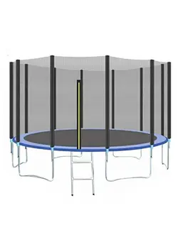 بازی‌های فضای باز و تجهیزات پارک ترامپولین 16ft Large Kids Outdoor Round Trampoline Safety Net With Stair 488X488X260cm 