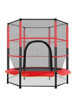 بازی‌های فضای باز و تجهیزات پارک ترامپولین 5.5FT Jumping Trampoline With Net 140x140x160cm 