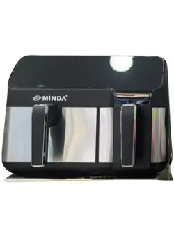 سرخ‌کن سرخ‌کن بدون روغن Minda AF5502ASH 8 in-1 Programs Dual Zone Air Fryer with 2 Baskets & 2 Grill Racks - Black 