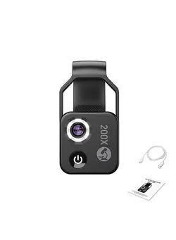 دوربین فیلم‌برداری و عکاسی تلسکوپ و میکروسکوپ 200X Portable Microscope Universal Mobilephone Microscope 
