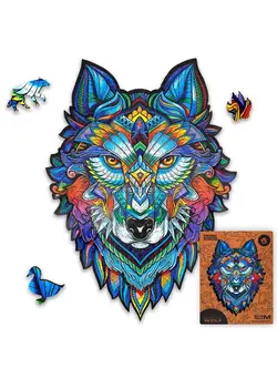 پازل معمولی Original Wooden Jigsaw Puzzles Majestic Wolf 185 Pcs Medium 9.7