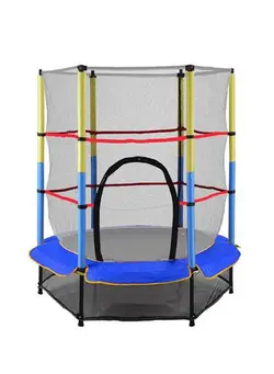 بازی‌های فضای باز و تجهیزات پارک ترامپولین 5.5 Feet Portable Foldable Children Fancy Stylish Fully Enclosed Jumping Trampoline 140x140x160cm 