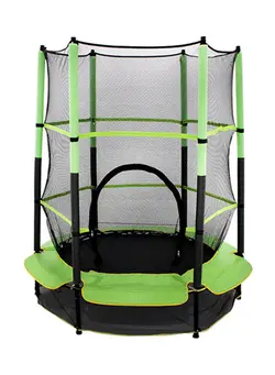 بازی‌های فضای باز و تجهیزات پارک ترامپولین Professional 5.5ft Jumping Trampoline Indoor Kids Mini Trampoline With Safety Enclosure Net 140x140x160cm 