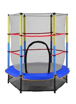 بازی‌های فضای باز و تجهیزات پارک ترامپولین 5.5 Feet Boy and Girl Trampoline With Safety Net Outdoor Play Garden Toy Gift 140x140x160cm 