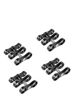 لوازم جانبی فیلم‌برداری و عکاسی اکسسوری حرفه‌ای 4pcs 1'' Ball Clamp Mount, Aluminum Standard Long Clip Adapter Bracket Holder for Action Sports Camera Underwater Housing Diving Light Arm Connected Accessories 