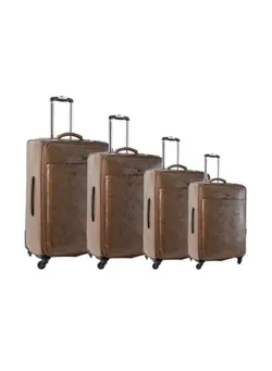 چمدان و ساک مسافرتی ست چمدان Softside 4-Piece Travel Trolley Luggage Set Brown 