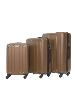 چمدان و ساک مسافرتی ست چمدان 3-Piece Hard Side ABS Luggage Trolley Set 20/24/28 Inch Champagne 