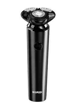 مردانه ماشین اصلاح M7 Electric Shaver Triple Floating Blades Wet & Dry Low Noise Shaver Quick Release Ring Knife Anti-Pinch Whisker 3D Floating Cutter Heads IPX7 Waterproof Facial Beard Trimmer Type-C Charger Black 
