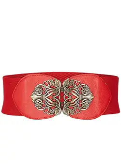 لباس کمربند 1pcs Elastic Belt, Corset Belt Dress Belt, Nurses Belt, Stretchy Elastic Wide Waist Belt for Womens Dress Metal Interlock Buckle 