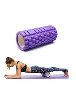 یوگا فوم رول Round Foam Roller, SYOSI Hollow Yoga Column, Deep Tissue Massager Tools for Physical Therapy Massage Help Back and Leg Neck Muscle Recovery, Myofascial Trigger Body Point Release (Purple) 