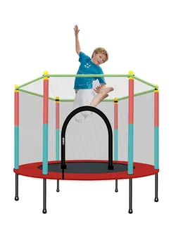بازی‌های فضای باز و تجهیزات پارک ترامپولین High Quality Kids Trampoline Baby Indoor Jumping Bed Adult Fitness With Protection Net Playground Family Toy 