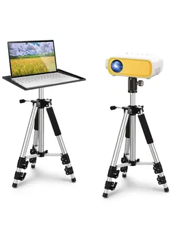لوازم جانبی فیلم‌برداری و عکاسی سایر Projector Stand Tripod Lightweight Aluminum Alloy Travel Universal Portable Camera Telescoping tripodwith Tray and Carry Bag For Laptop Projectors 