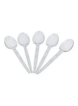 قاشق و چنگال قاشق و ست قاشق Small  Plastic Spoons 100 Pieces Clear 