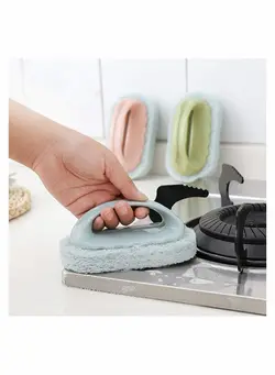 قاشق و چنگال ست قاشق و چنگال 3 Pieces Multifunction Cleaning Brush Set Decontamination Sponge Tile Bathtub Antibacterial Tool for Bathroom Kitchen Floor Wall With Plastic Handle 