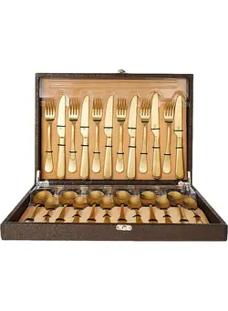 قاشق و چنگال ست قاشق و چنگال Oro Cutlery Set 24Pcs Bronze Mat Finish With Box 
