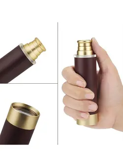 دوربین فیلم‌برداری و عکاسی تلسکوپ و میکروسکوپ Telescope Brass Spyglass Pirate Monocular, Waterproof Pocket Mini Telescope Monocular, 25x30 Zoomable Collapsible Vintage Monocular for Navigation Voyage View Watching Games Travel Hiking Hunting 