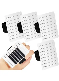 آرایشی صورت سایر 4 Pieces Lash Holder Eyelash Extension Hand Pallet Tray Tools with Adjustable Wrist Strap Adjustable Lash Tray Strip Palette One Size Fits Most Eyelash Extension Holder (8-15 mm Pattern) 