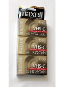 لوازم جانبی فیلم‌برداری و عکاسی اکسسوری حرفه‌ای VHS-C TC-30 HGX-Gold Camcorder Videocassette (3pk) 