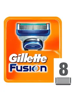 مردانه تیغ و ماشین اصلاح بدن 8-Piece Fusion Power Blades Blue 8s 