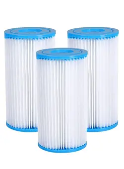 بازی‌های آبی و لوازم شنا تجهیزات استخرهای بادی Type A or C Filter Cartridge for Intex 59900E and 29000E Pump, Bestway III Element Pool Spa Easy Set Filters, Washable Filters (3 PCS) 