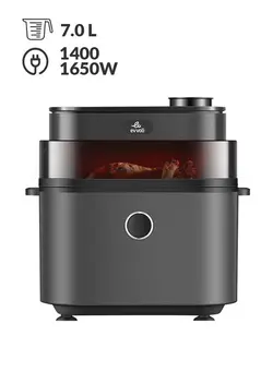Air Fryer With Digital Control Panel Display, 8 Preset Programs, Juicy And Crispy Options 7.0 L 1650.0 W EVKA-AF8008D Black 