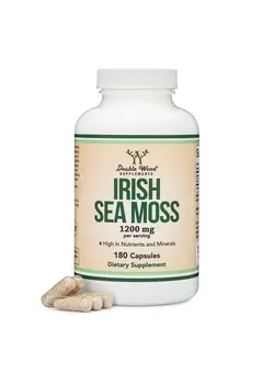 ویتامین و ساپلیمنت مکمل‌های گوارشی Irish Sea Moss Capsules, More Potent Than Sea Moss Gel Extract (180 Count, 1,200mg per Serving) (from Wildcrafted and Raw Chondrus Crispus) Nutrient Rich Superfood High in Minerals by Double Wood