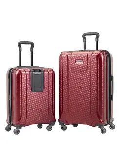 2-Piece Hardside Trolley Luggage Set Burgundy 