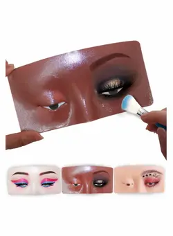 زیبایی و آرایش سایر Makeup Practice Board, Eyes Eyelash, Mannequin Face Silicone Bionic Skin for Cosmetologist 