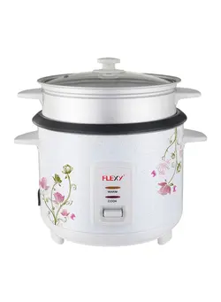 پلوپز، زودپز و آرام‌پز پلوپز Flexy 1.8 Liter 700W Electric Rice Cooker With Steamer Non-Stick Inner Pot And Automatic Cooking 
