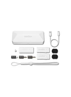 میکروفون سایر Godox MoveLink Mini LT 2-Person Wireless Microphone System for Cameras & iOS Devices (2.4 GHz, Cloud White) 