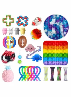 گجت، فیجت و سرگرمی پاپ ایت 25-Piece Push Pop Bubble Sensory Fidget Toy Set 