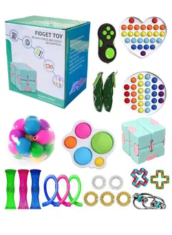 گجت، فیجت و سرگرمی پاپ ایت 22-Piece Push Pop Bubble Sensory Fidget Toys Set, Colour May Vary 