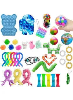 گجت، فیجت و سرگرمی پاپ ایت 40-Piece Push Pop Bubble Sensory Fidget Toy Set 